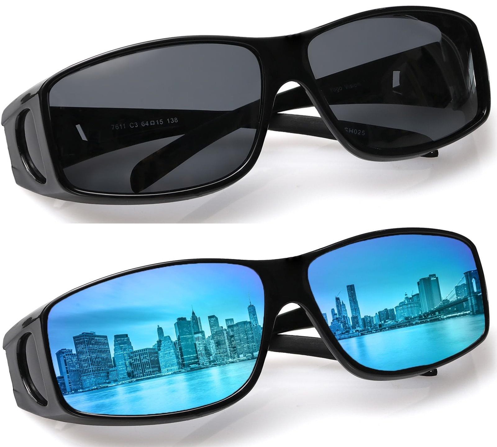Fit Over Wrap Sunglasses Polarized Lens Wear Over Eyeglasses 100% UV Protection