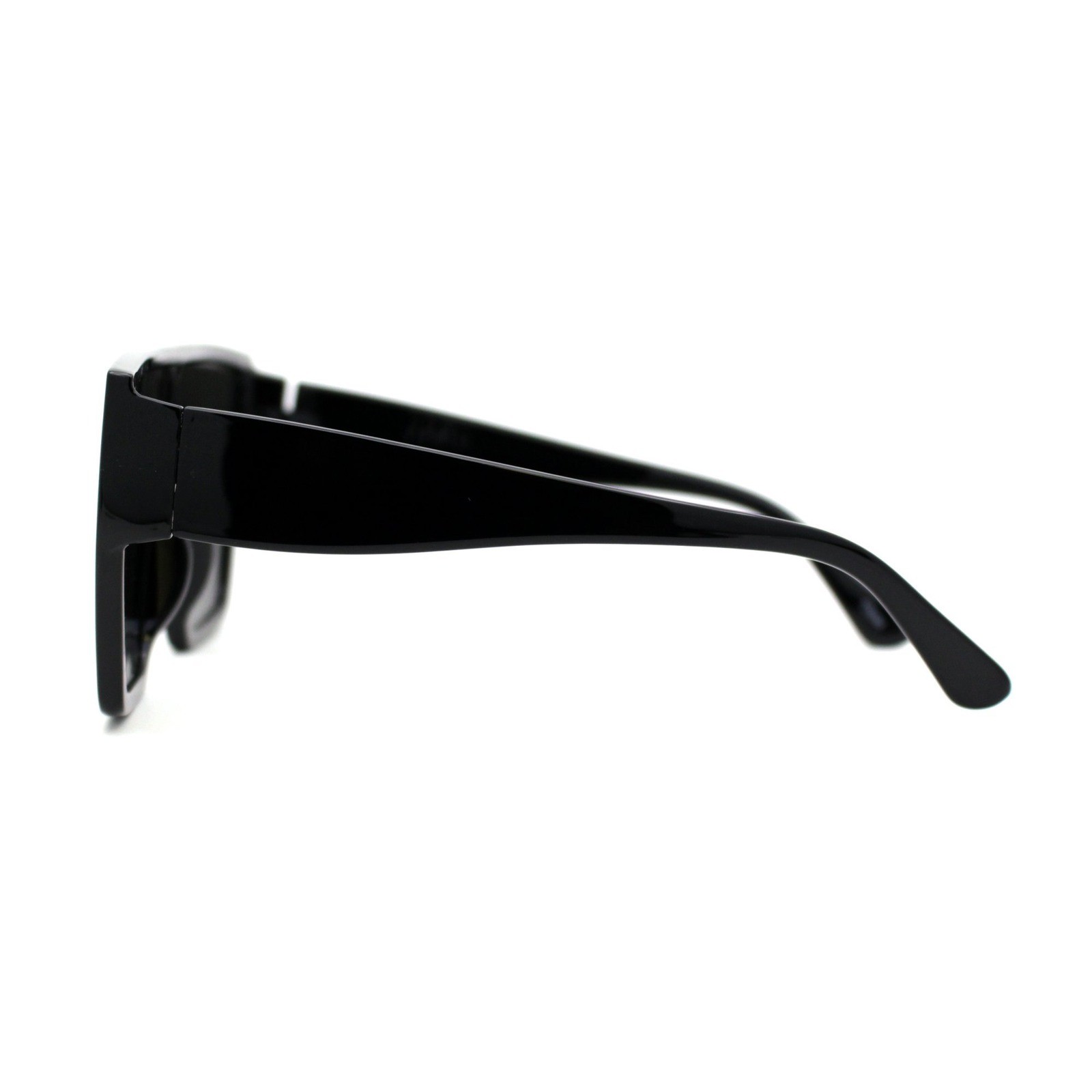 Oversized Square Shield Sunglasses Men Brown Gradient Lenses Dark Tortoise Frame