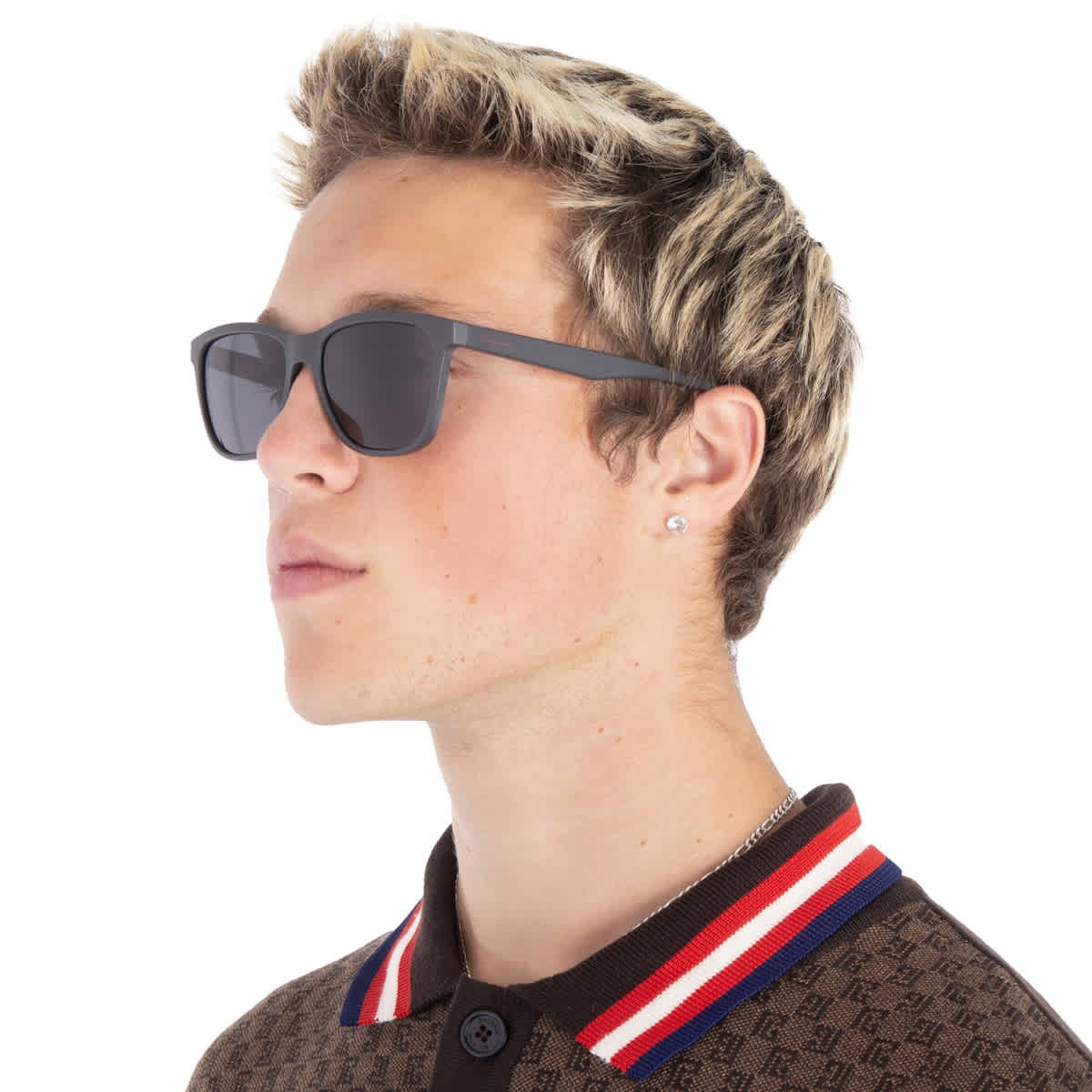Salvatore Ferragamo Dark Grey Rectangular Men’s Sunglasses SF998S 038 57