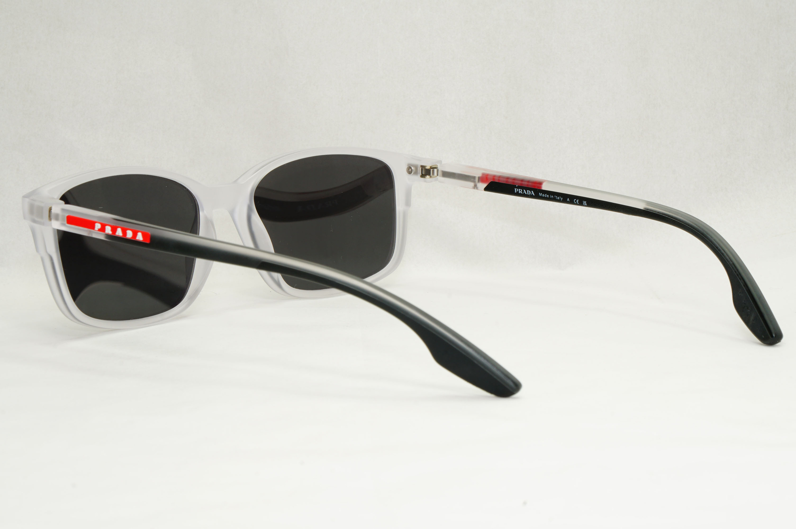 Prada Sunglasses Matte Transparent Grey Black PS01PV VPS 01P 11H-1O1 54mm