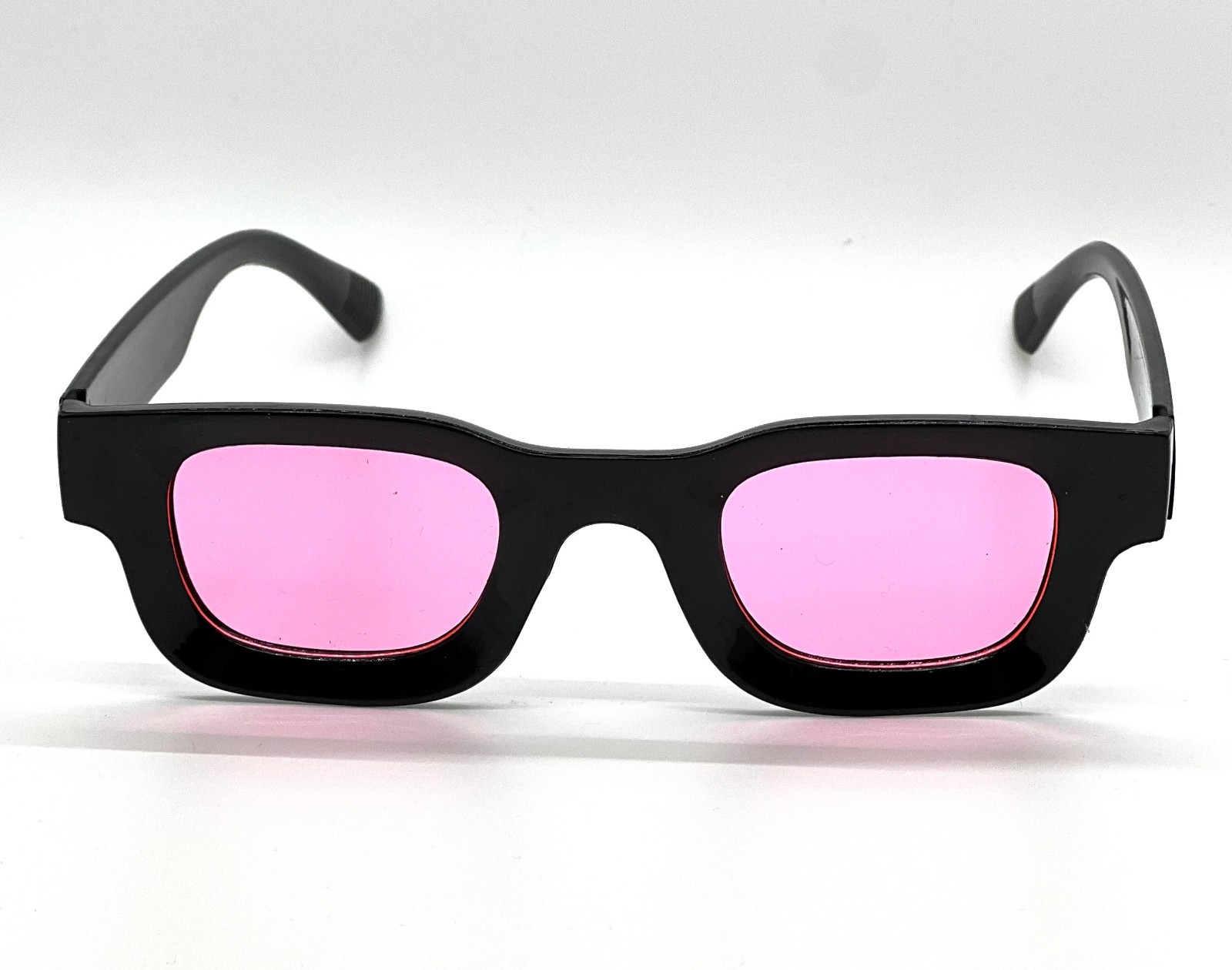 Men’s Sunglasses Square UV 400 Protection Black Frame Blue Lens Rapper Luxury