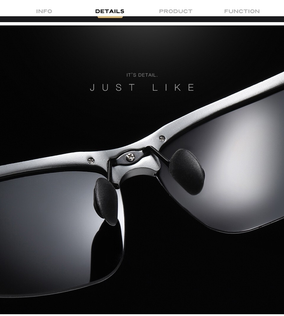 Polarized Sports Fishing Driving Sunglasses Men Al-Mg Metal Frame Ultra Light