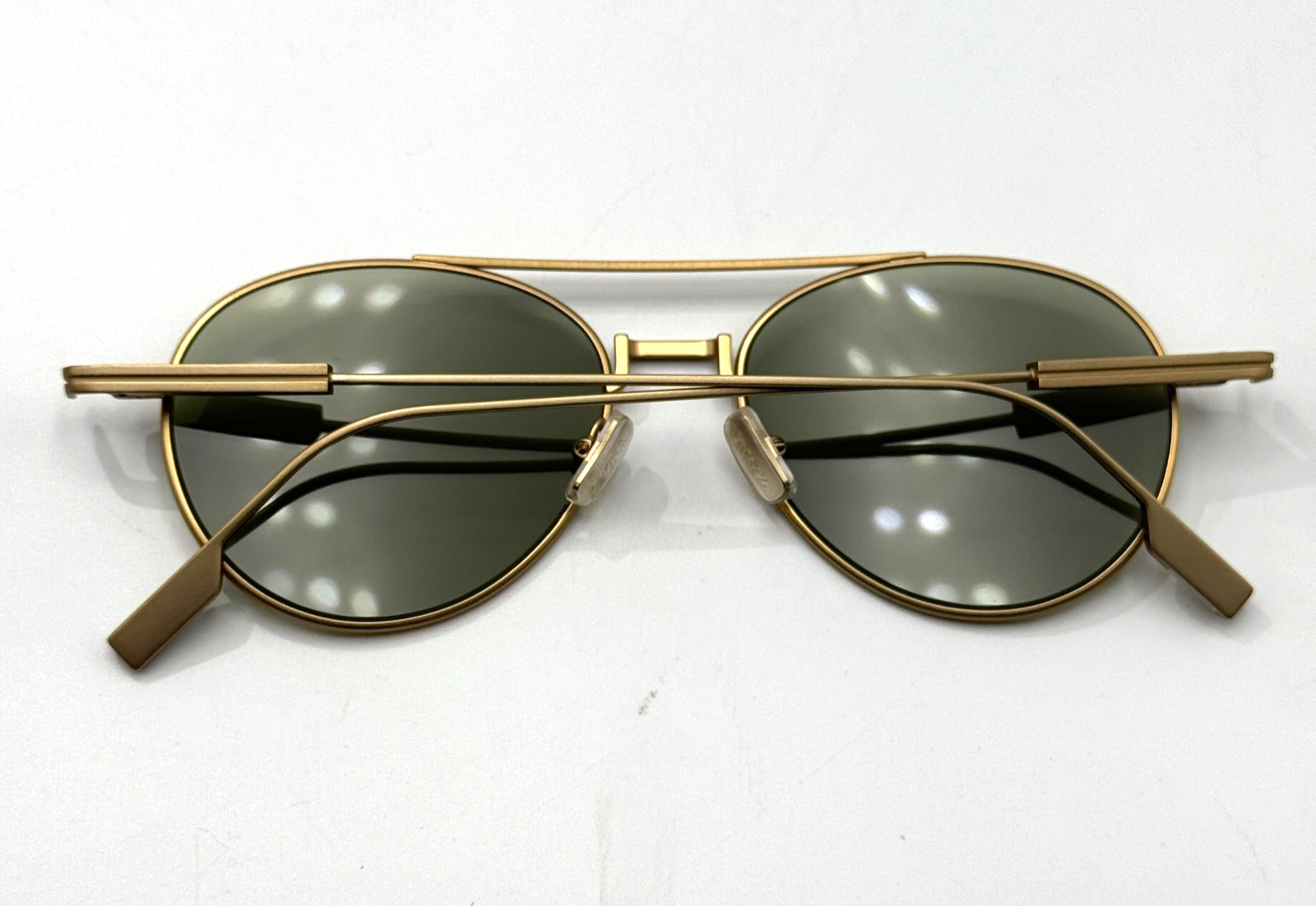 Ermenegildo Zegna Sunglasses EZ0288 35N Matte Bronze Pilot Frame Green Lens 55mm