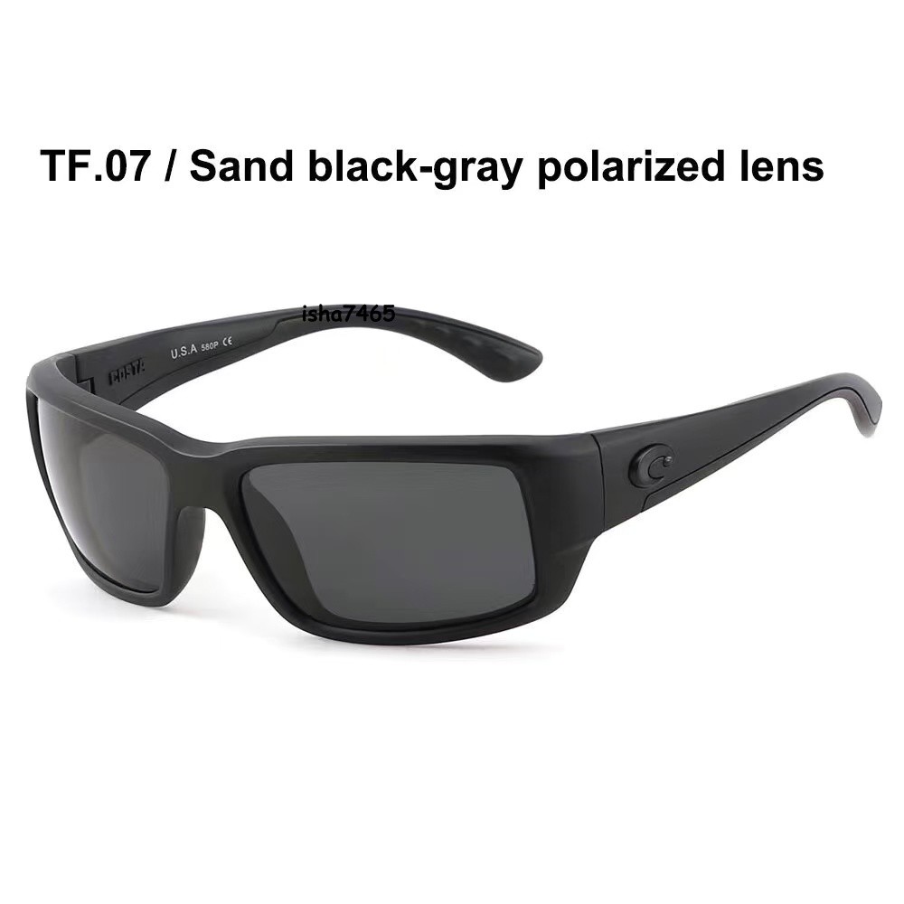 Costa Del Mar FANTAIL Matte Black Frame Grey 580P Polarized Lenses Sunglasses