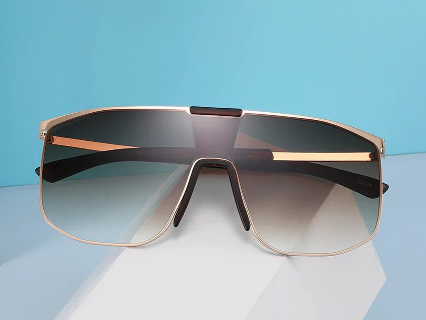 Men Women Black Lens Glasses Sunglasses Fashion Big Oversize Flat Lens Square