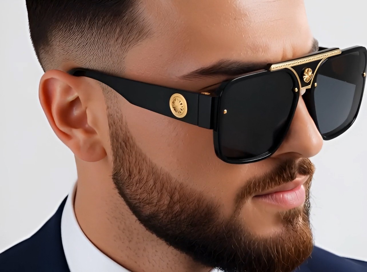 MEN SQUARE DESIGNER SHADES RETRO GOLD RAPPER CLASSIC RETRO LUXURY MODEL EYEWEAR