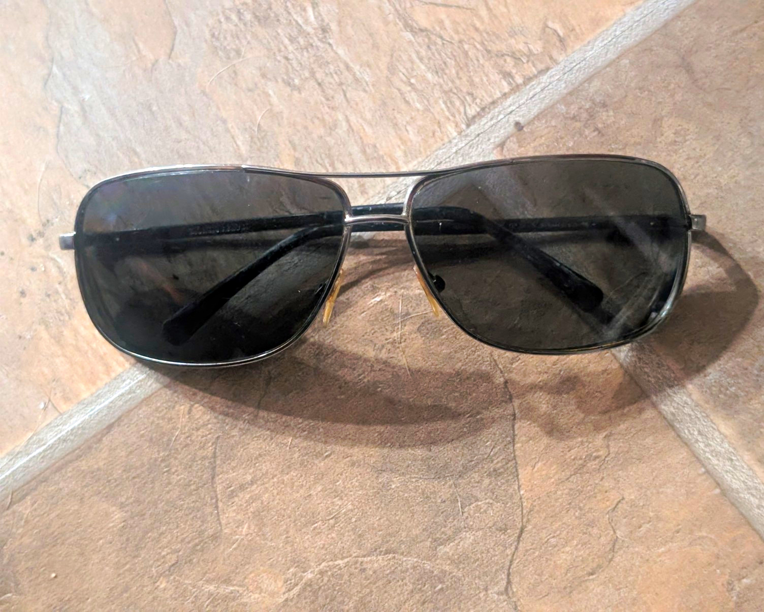 Giorgio Armani GA 362/S Men’s Rectangular Sunglasses Silver Metal