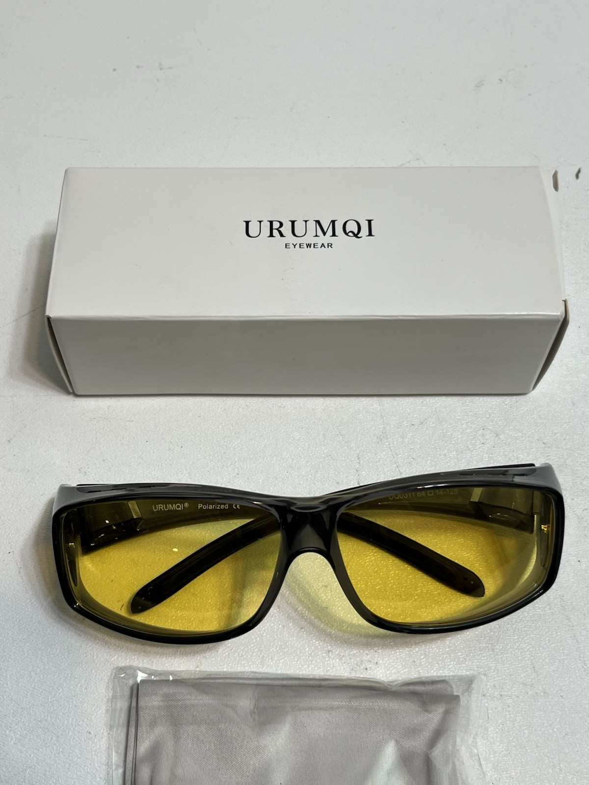 Fit Over Night Driving Wrap Night Vision Yellow Tint Sunglasses Wear Over