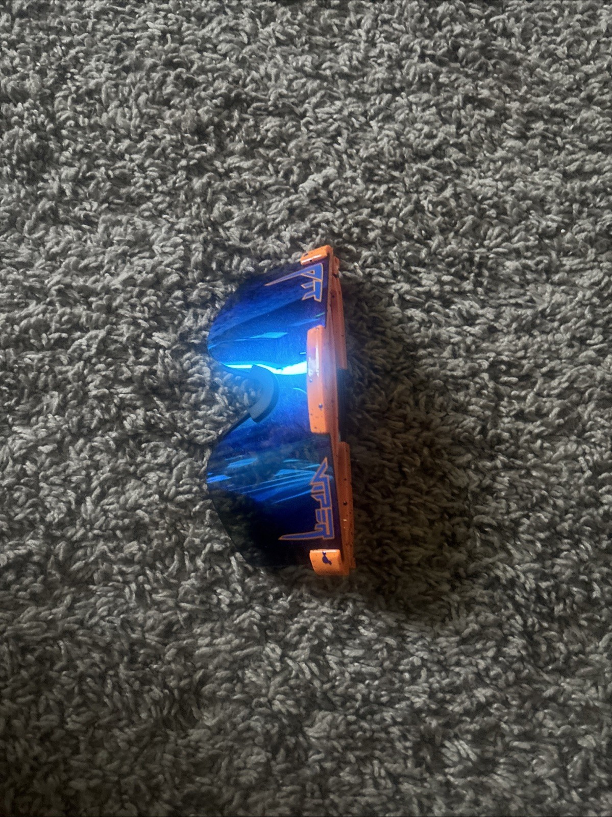 Blue Tinted Pit Vipers Orange Outside With Splatter Paint, Sports and Fun Games