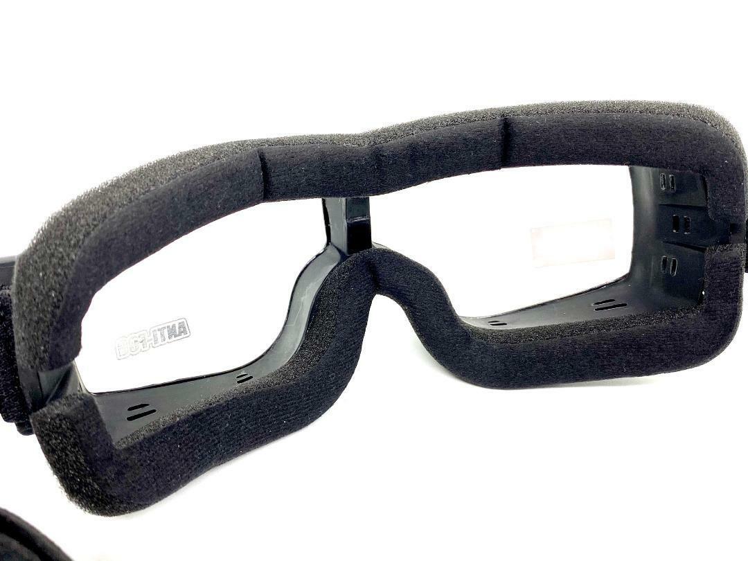 MOTORCYCLE Riding Padded Safety Protective GOGGLES Anti-Fog Lens Fit Over Helmet