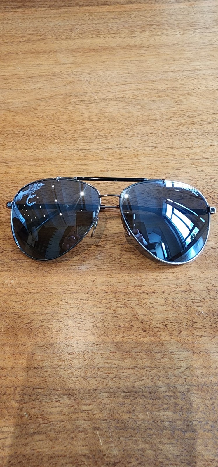 Tom Ford Aviator Sunglasses Men’s Silver Frame And Reflective Mirror Lens