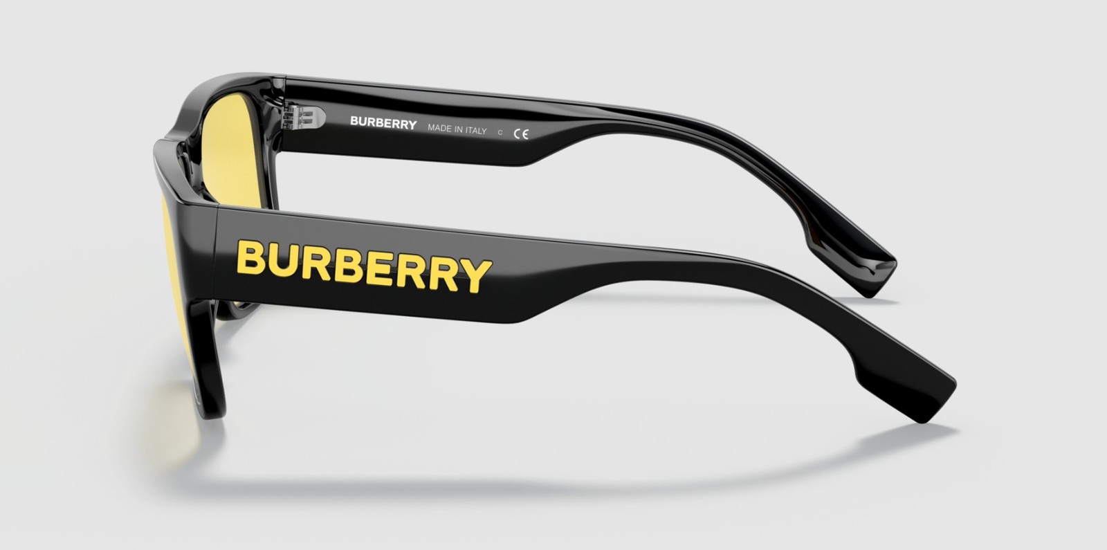 BURBERRY BE4358 300185 Knight Black Yellow 57 mm Men’s Sunglasses