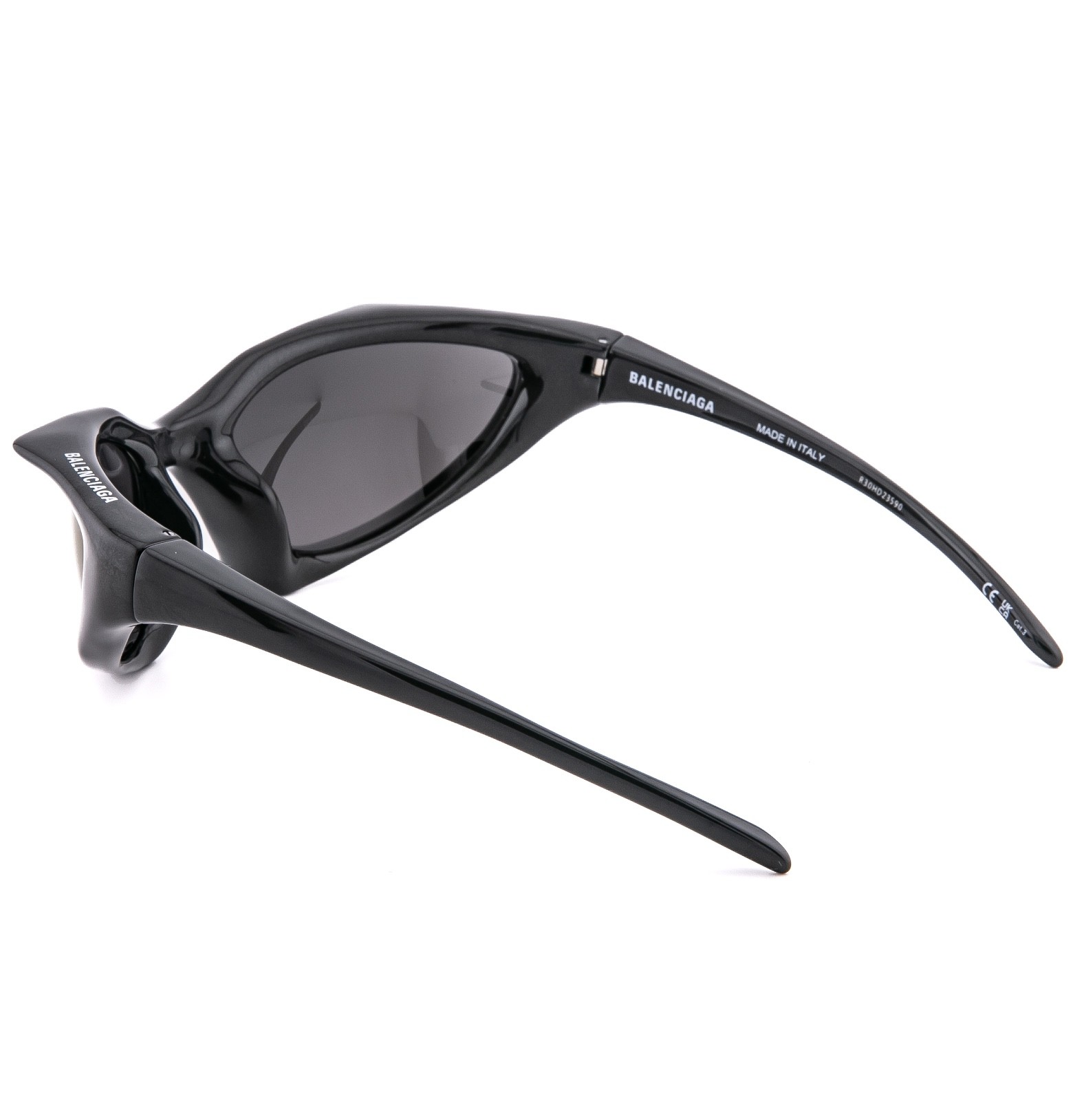 BALENCIAGA BB0352S RUNNER CAT 0352 Gray Purple Angular Mask Unisex Sunglass 005