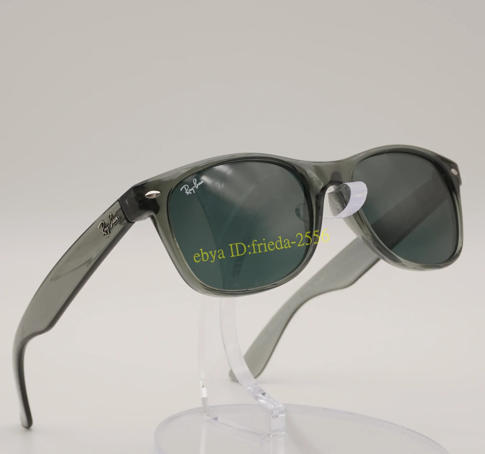 New Wayfarer Ray-Ban RB2132 Sunglasses Dark Blue Lens Grey Frame 55mm UV Protect