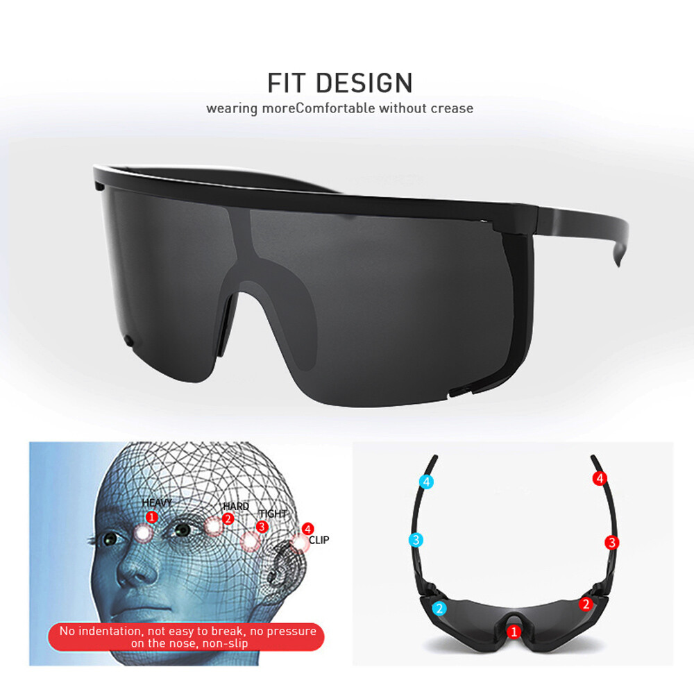 Oversized Shield Sunglasses Men’s Women Outdoor Mirror Cycling Sport Goggles HOT