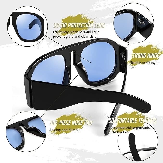 Womens Sunglasses Super Oversized Thick Modern Fashion Shades Trendy Festival