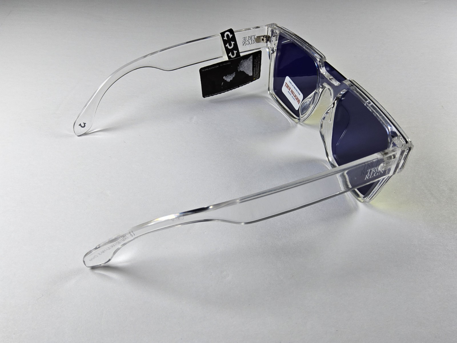 True Religion 100% UV Protection Logo Shield Reflective Sunglasses