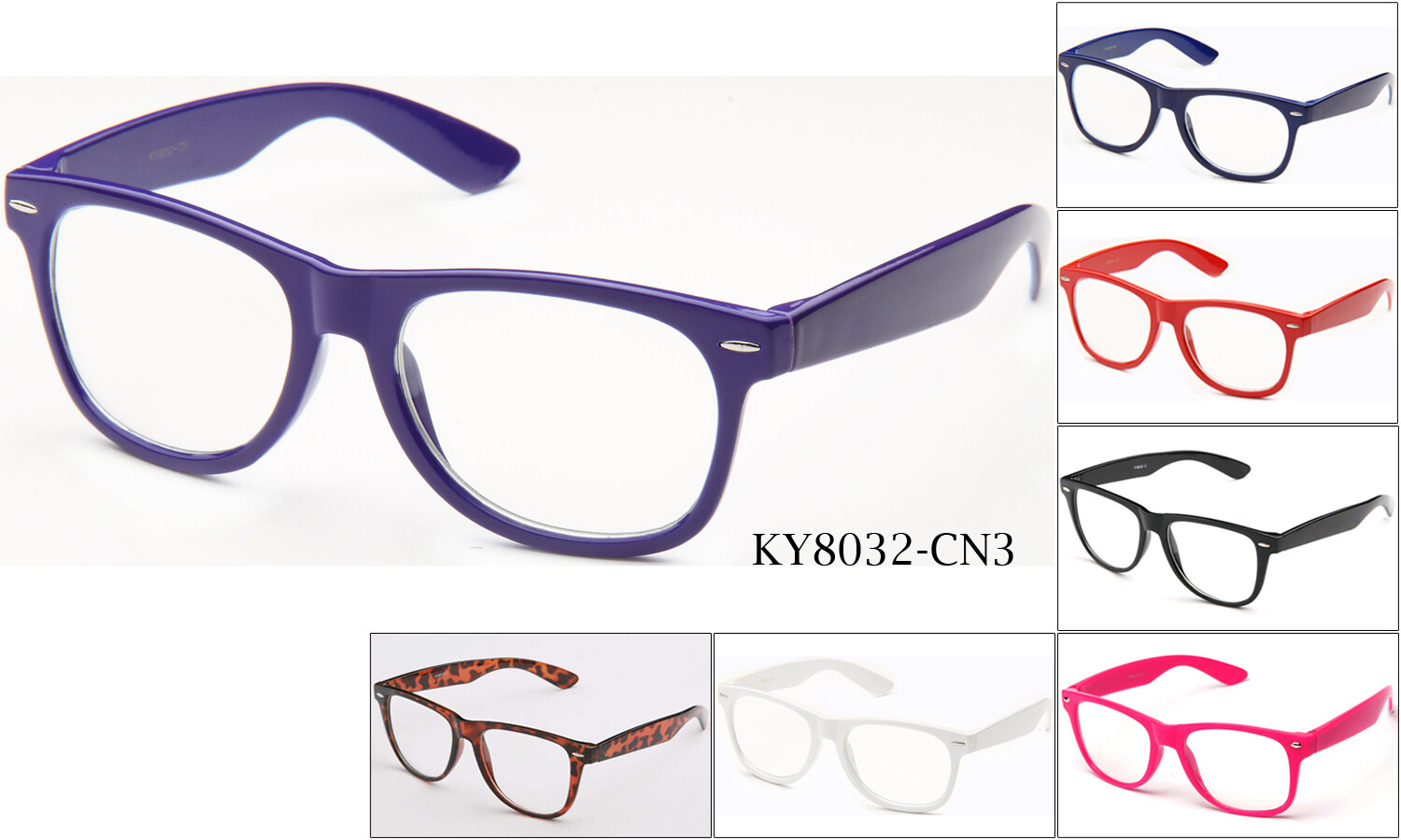 Clear Lens Glasses Fashion Designer Vintage Fun Retro Neon Colorful Party UV400