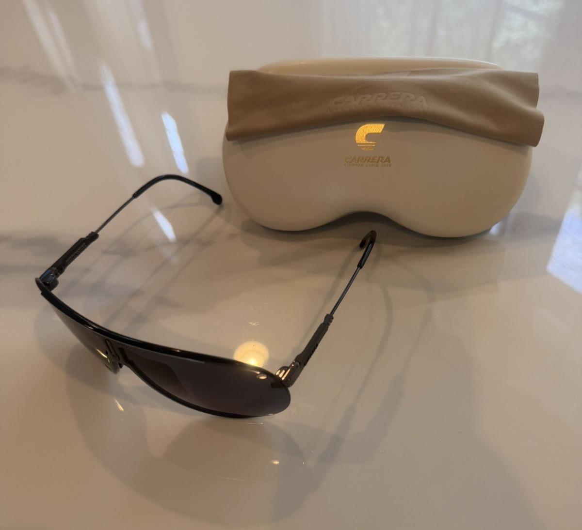 Carrera Speedchampion 8072K Shield Sunglasses Black Gray Lens w/Case #160