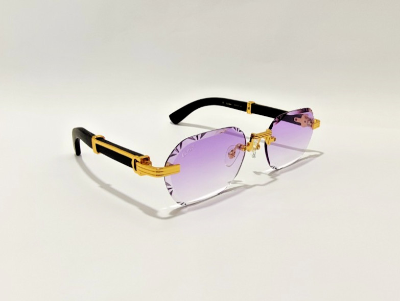 Big C Wires Buffalo Horns Diamond Cut Lenses Wooden Buffs Men’s Women’s Eyewear