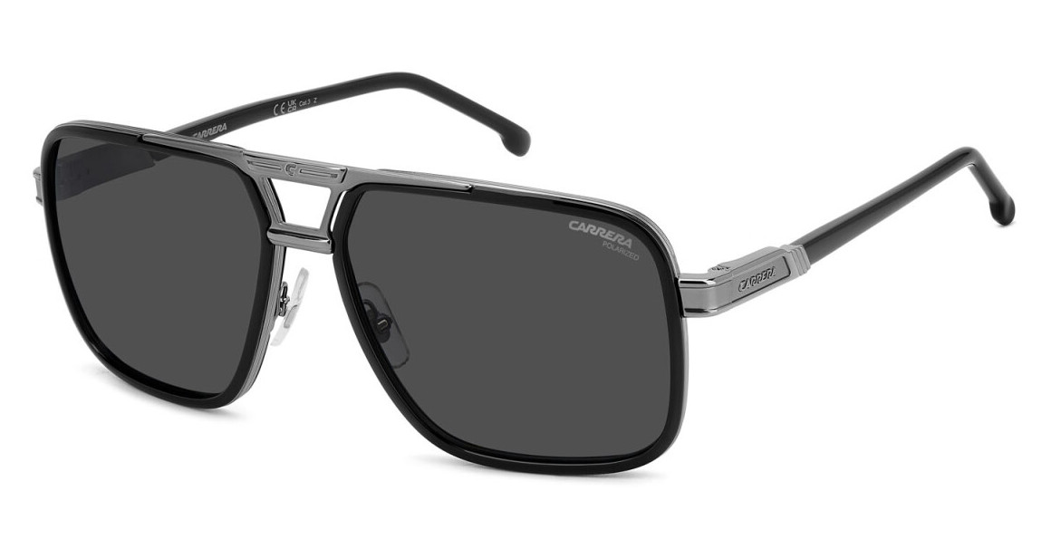 Carrera 1070/S ANS M9Black Ruthenium/Grey Polarized Rectangular Men’s Sunglasses
