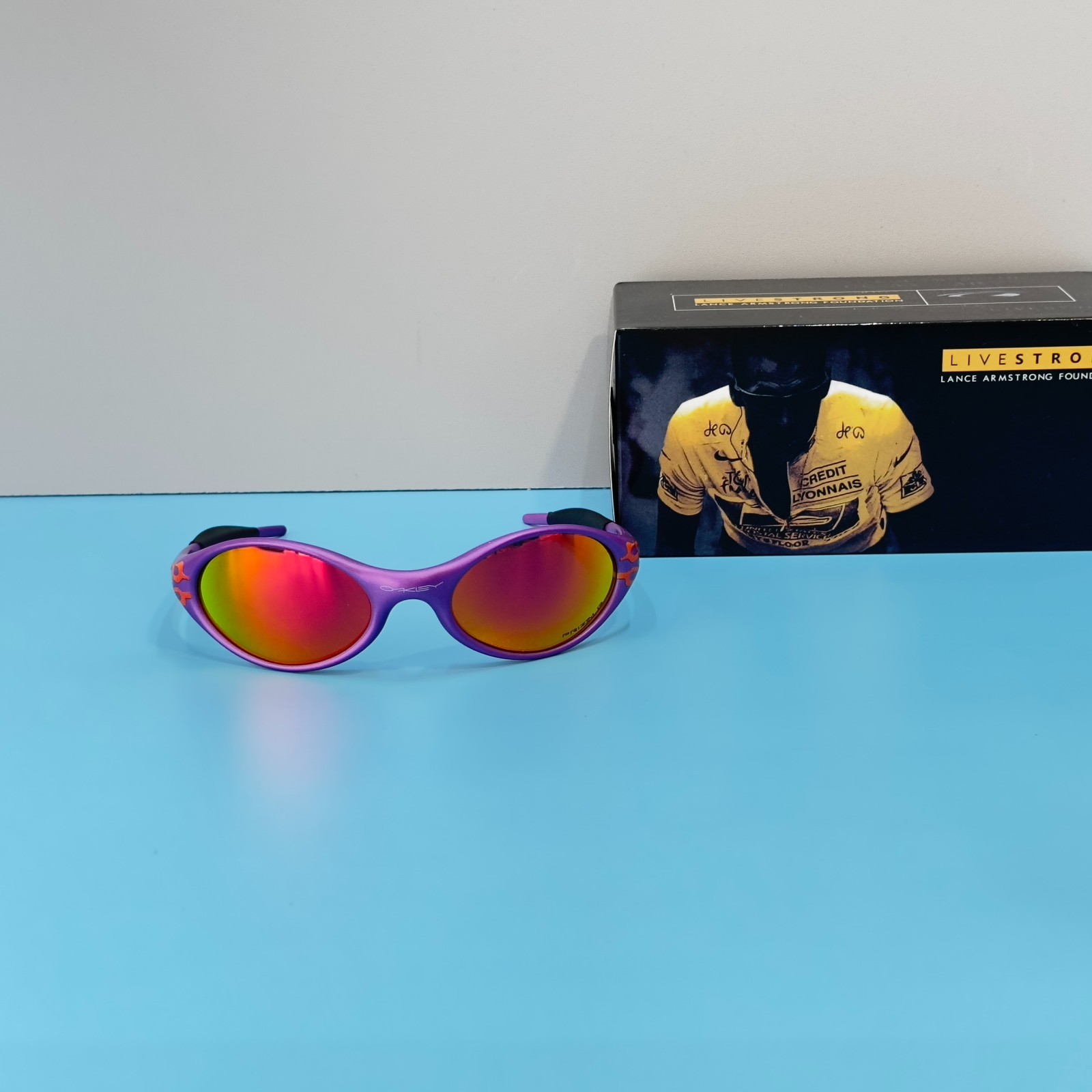Oakley Vintage Eye Jacket Purple Frame Prizm Ruby Lens Sunglasses New w/ Bag