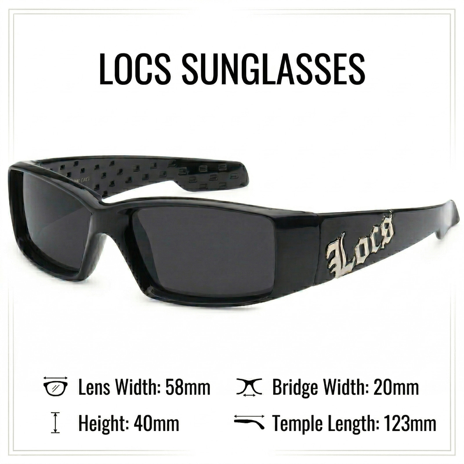 Locs Hardcore Gangster Sunglasses Classic Lowrider Biker Cholo Designer Eyewear