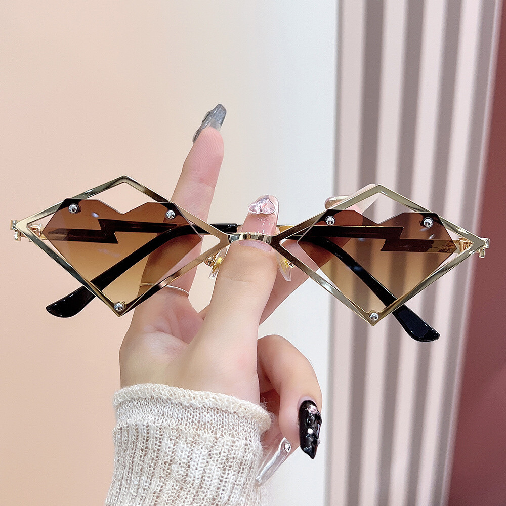 Fashion IRREGULAR Hip Hop Sunglasses Love Retro Mens Women Outdoor Shade Glasses
