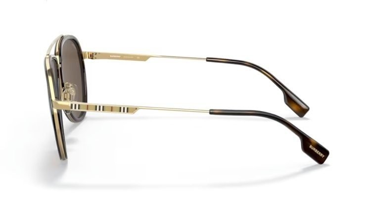 BURBERRY BE3125 101773 59mm Oliver Gold Dark Brown Sunglasses