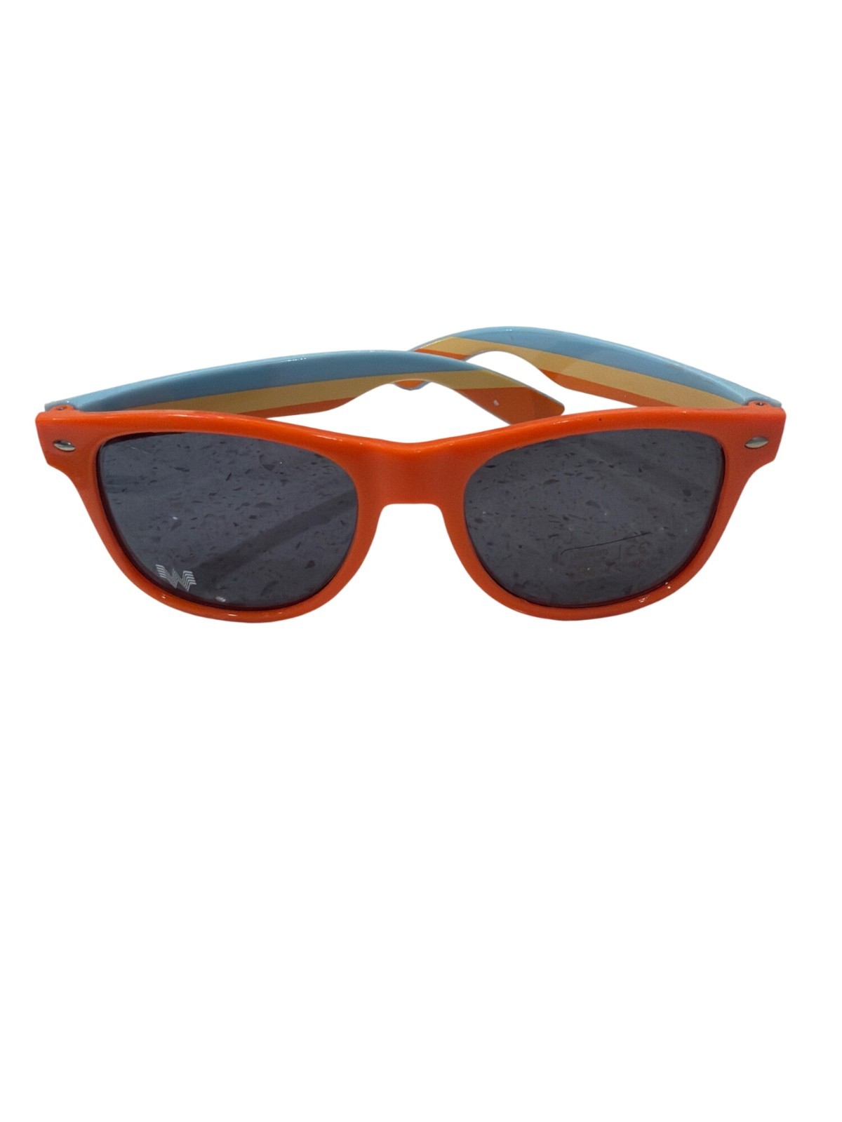 Whataburger Branded Retro Sunglasses Orange & Blue Striped Arms UV Protection