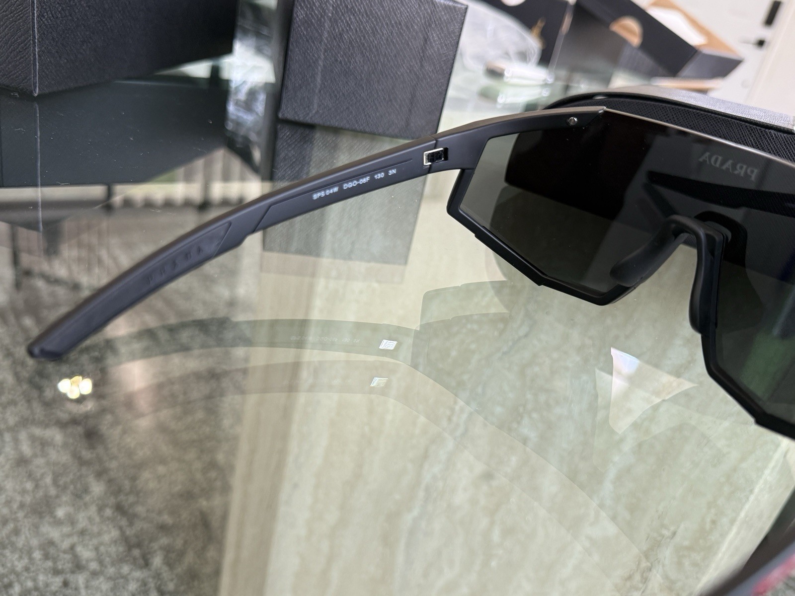 Prada Linea Rossa SPS 04WS Rubber Black/Dark Grey Men’s Sunglasses