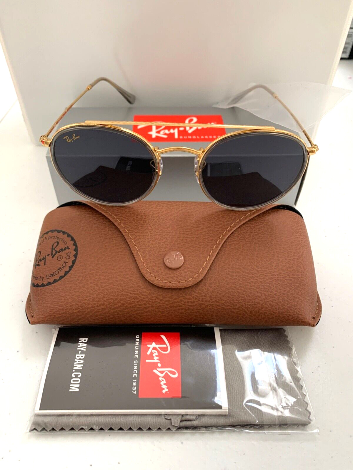 Ray Ban RB3647N (RB3647N-9210R5 51) Legend Gold with Blue Lens *Case and cloth