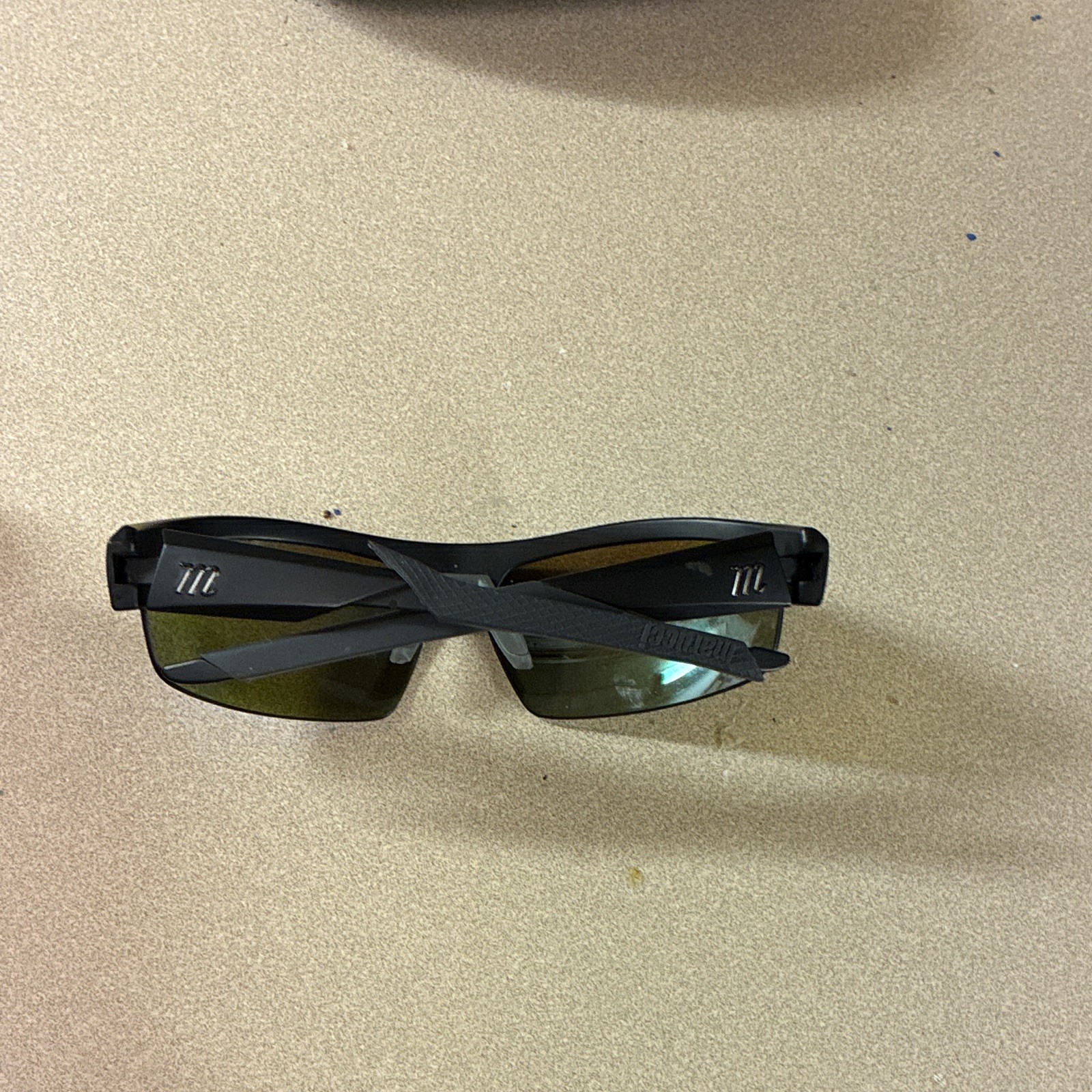 Blenders Sport Sunglasses Black Plastic Frame Blue Mirrored Lenses Case Pouch