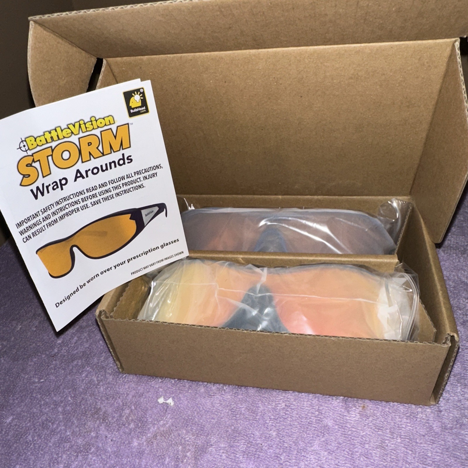 BattleVision Storm 2-Pack Wraparounds Bad Weather Driving Glasses, AS-SEEN-ON-TV