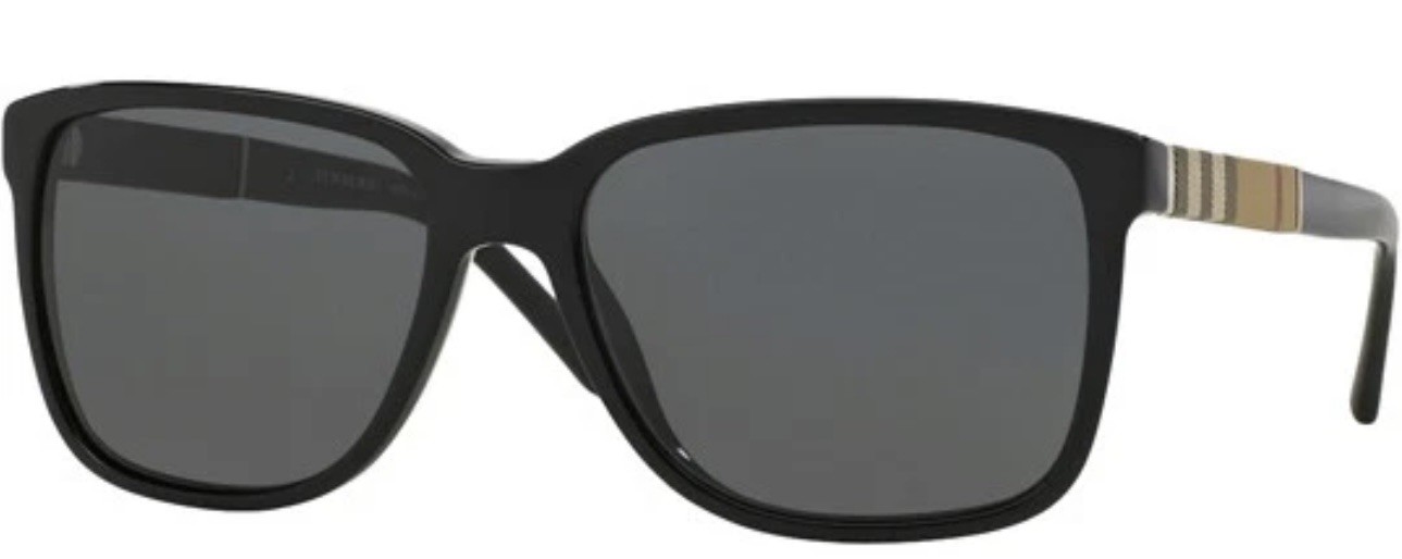 BURBERRY BE4181 300187 Black Grey 58 mm Men’s Sunglasses