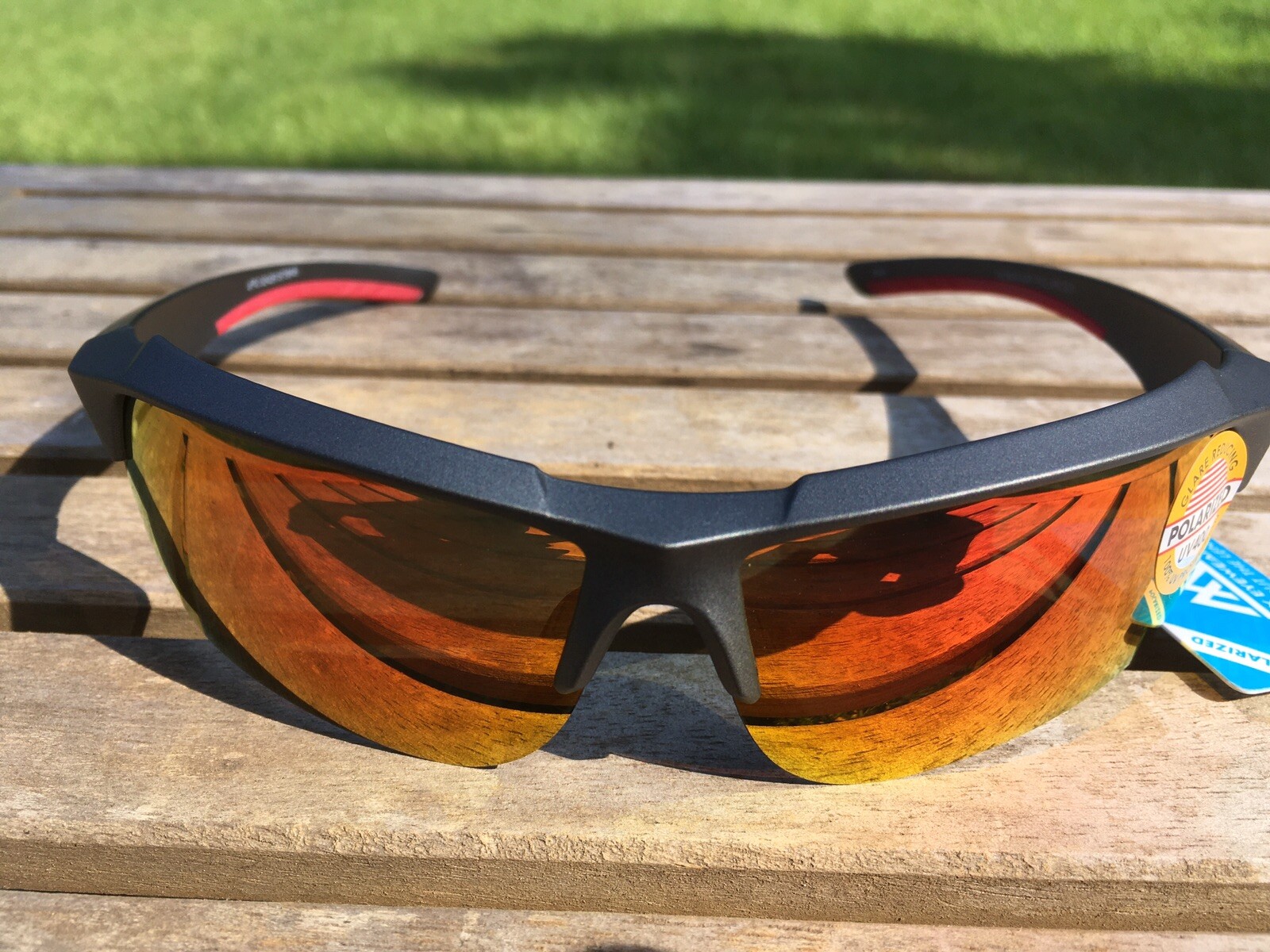 Maxx 8 HD Sunglasses Polarized Matte Gunmetal Mirrored Red Smoke lens 57584
