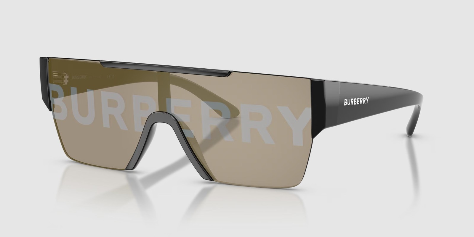 BURBERRY BE4291 3001 G Black Grey Tamp Bur Silver Gold 38 mm Men’s Sunglasses