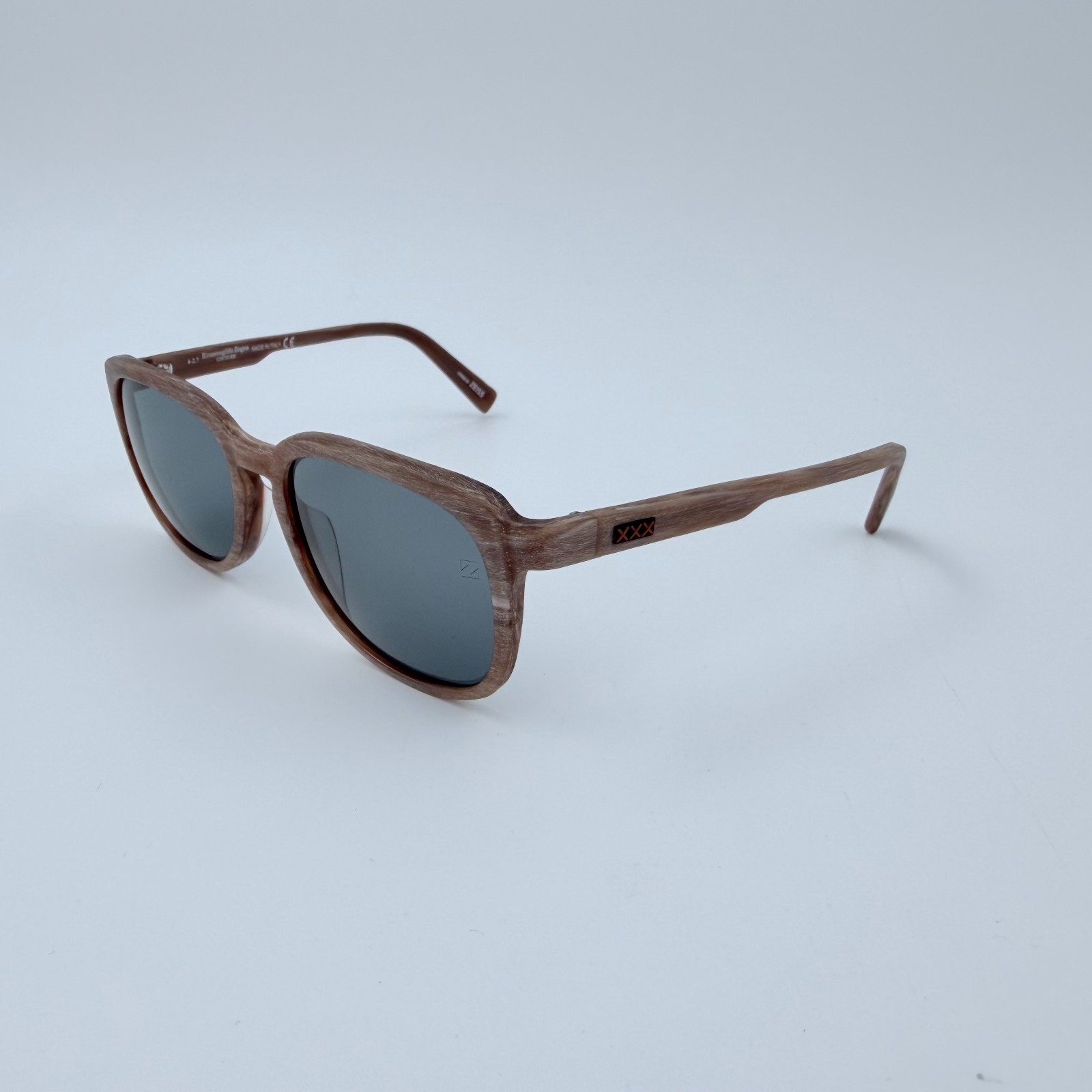 NEW Ermenegildo Zegna Couture ZC0028 47V Sunglasses Wood Grain Men’s Italy