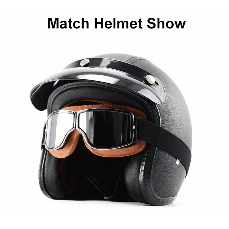 Vintage Goggles Windproof Leather Sunglasses Men’s Riding Helmet Eyewear Glasses