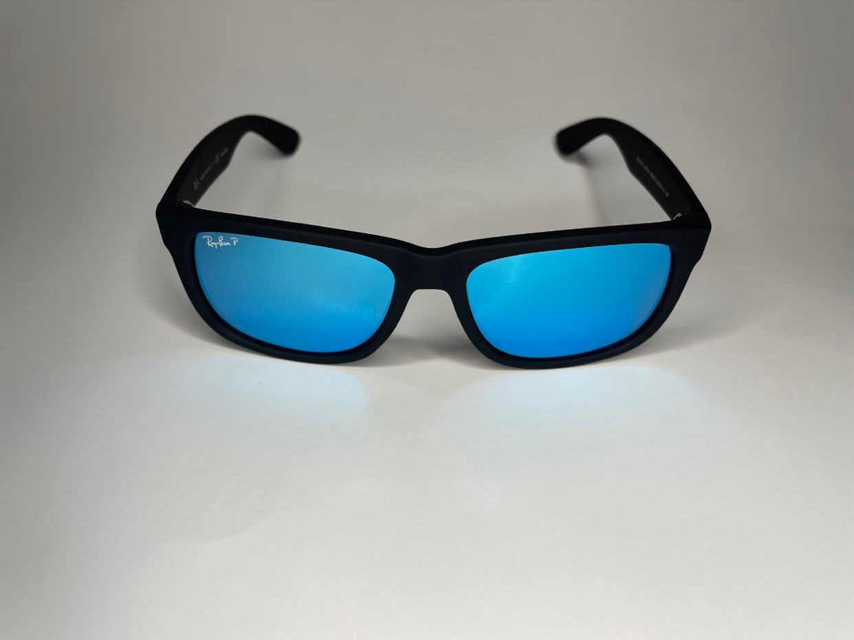54mm Sunglasses RB4165 622/55 Ray-Ban Justin Black Frame Blue Polarized Lenses