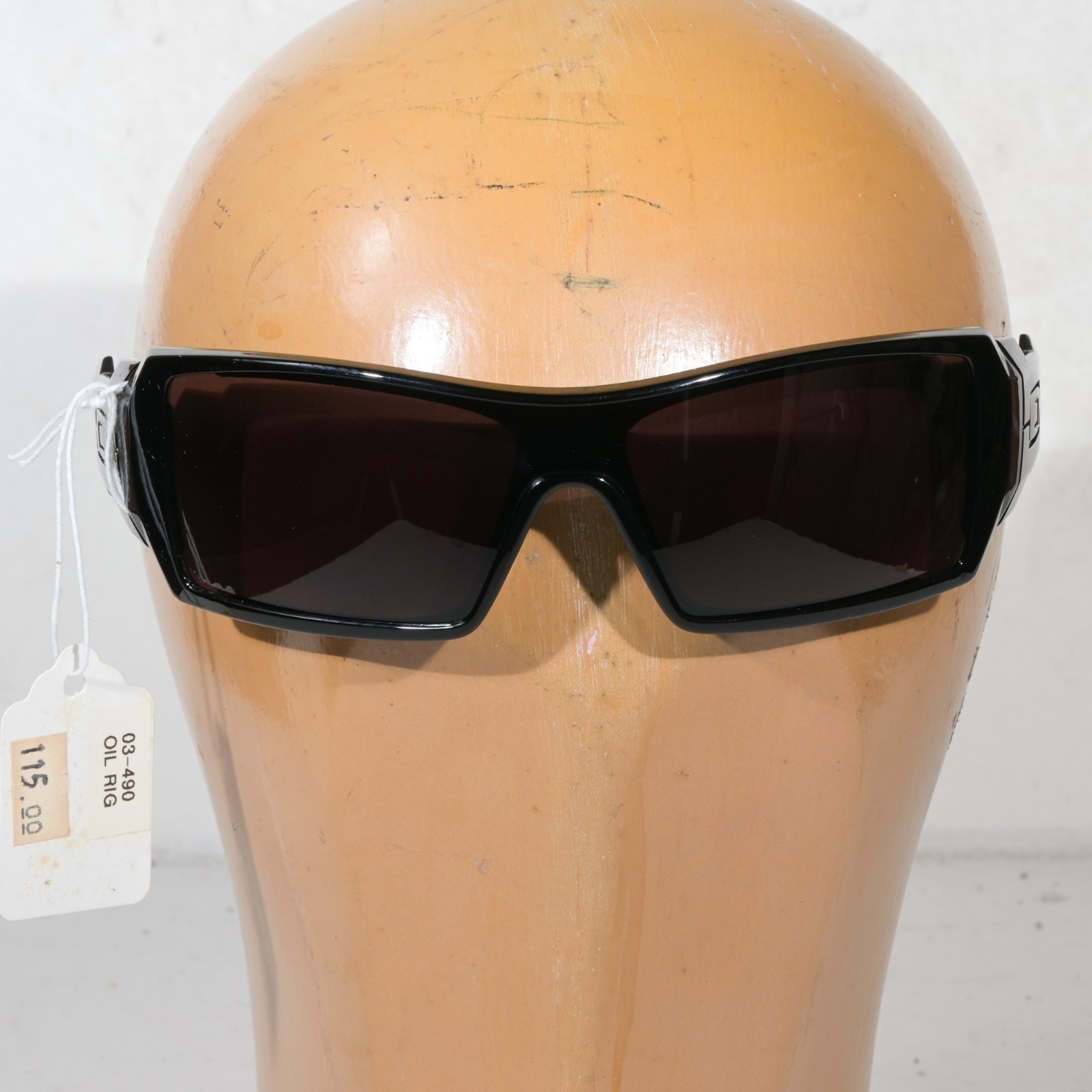 VTG Oakley Oil Rig 03-490 Polished Black, Warm Grey Deadstock Sunglasses Y2K NOS