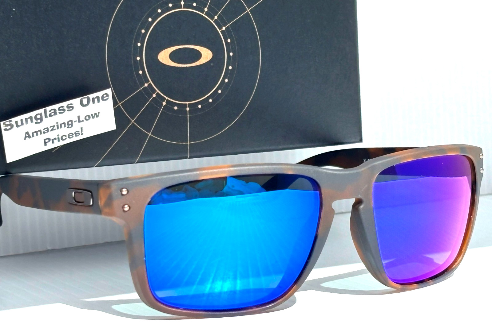 NEW Oakley HOLBROOK XL Matte Tortoise POLARIZED Galaxy Blue Sunglass 9417-02
