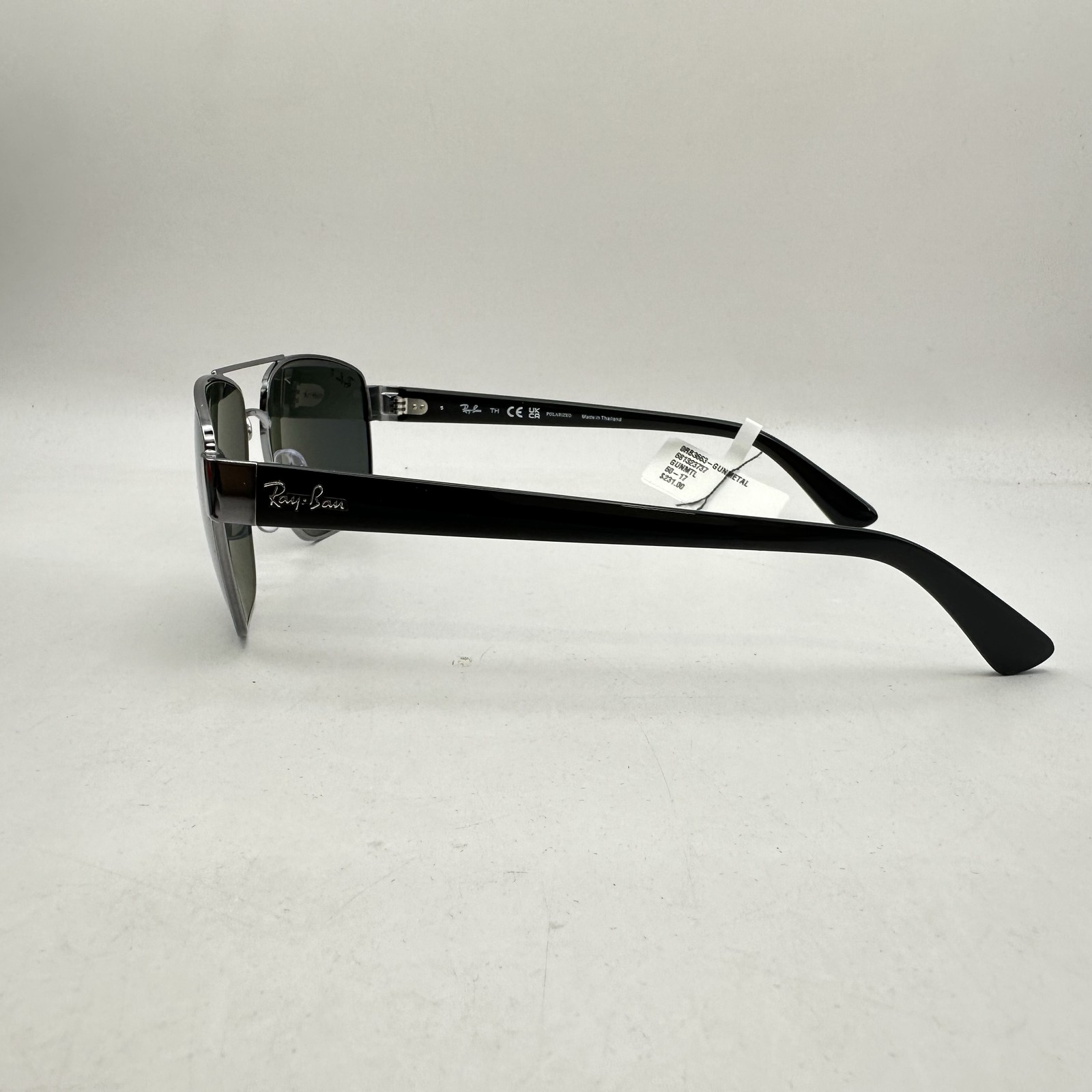 Ray Ban Mens Irregular Aviator Polar Sunglasses RB3663 Black/Green