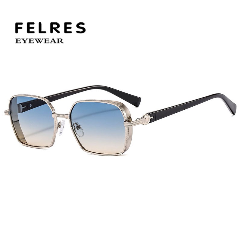 Unisex Metal Square Sunglasses Fashion Leisure Outdoor Sports Traveling Glasses