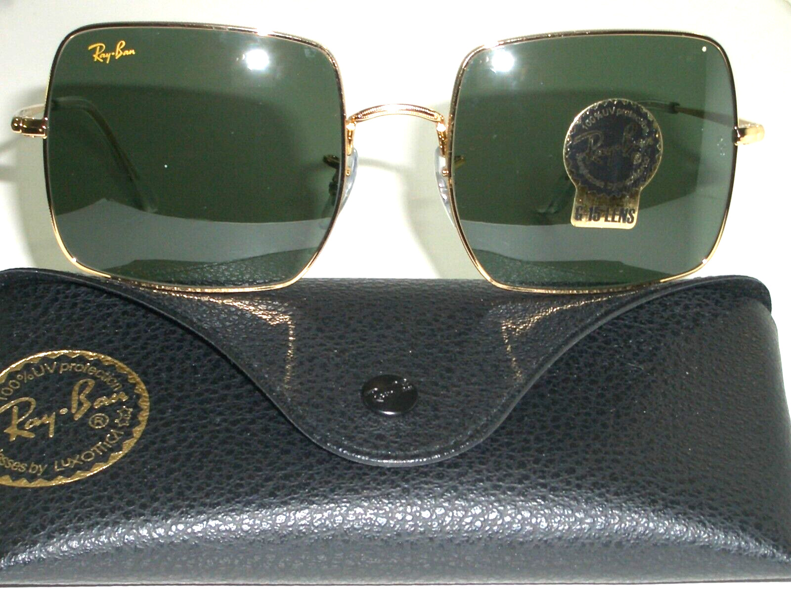 54[]19mm 145 RAY-BAN ITALY RB1971 G15 CRYSTAL GEP SQUARE SHAPED SUNGLASSES MINT
