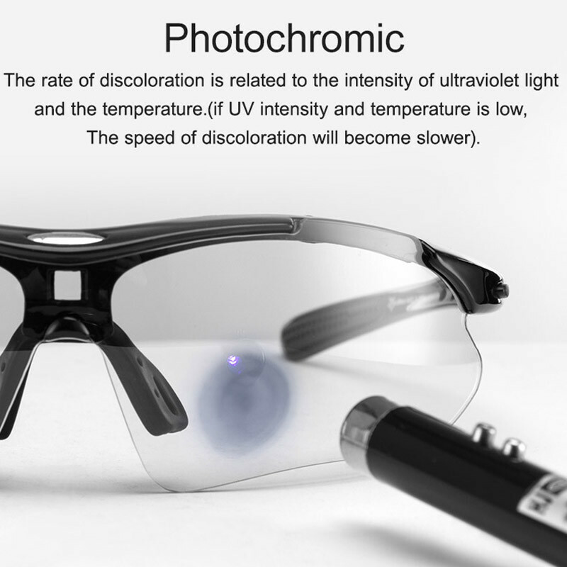 RockBros Cycling Photochromic Glasses Bicycle Sports UV400 MTB Road Bike Outdoor