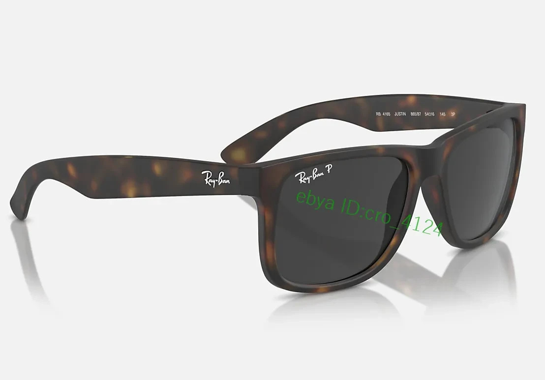 Ray-Ban RB4165 Justin 865/87 Sunglasses Polished Dark Grey Matte Havana UV 54MM