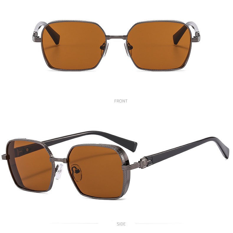 Unisex Metal Square Sunglasses Fashion Leisure Outdoor Sports Traveling Glasses