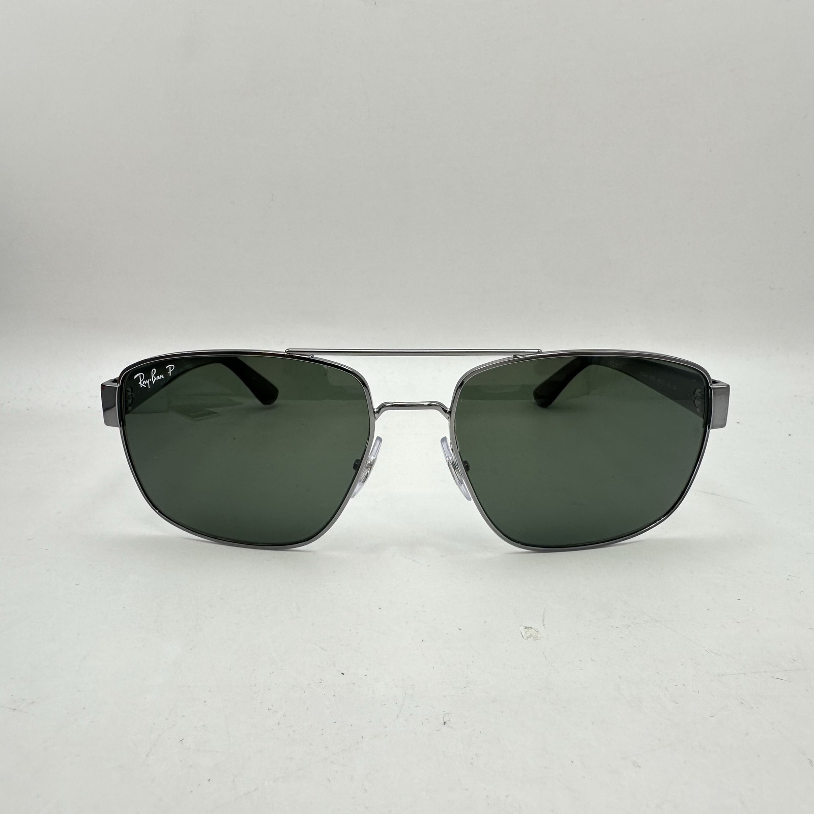 Ray Ban Mens Irregular Aviator Polarized Sunglasses RB3663 Gunmetal/Green