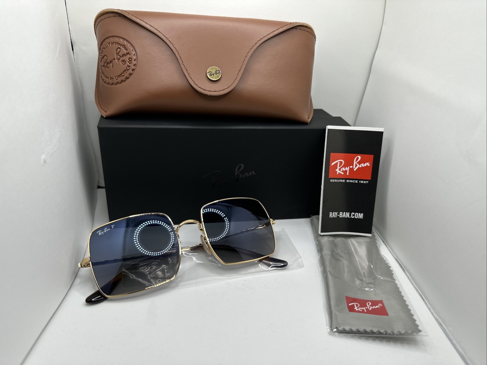 Ray-Ban RB1971 914778 Men Square Sunglasses Arista Blue Gradient Grey Polarized